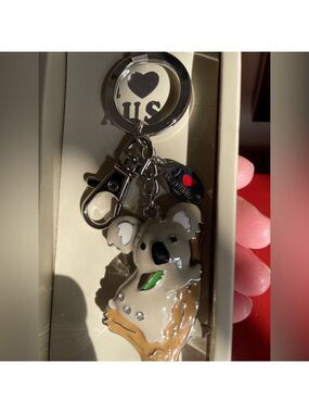 Adorable Koala Keychain with Cream and Silver Details
